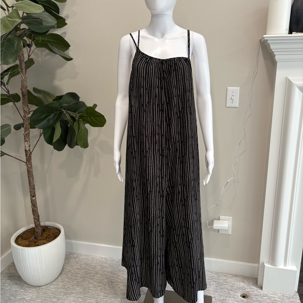 UO silence + noise Striped Wide Leg Cropped Overall Jumpsuit Size M Strappy Tank - Picture 6 of 16